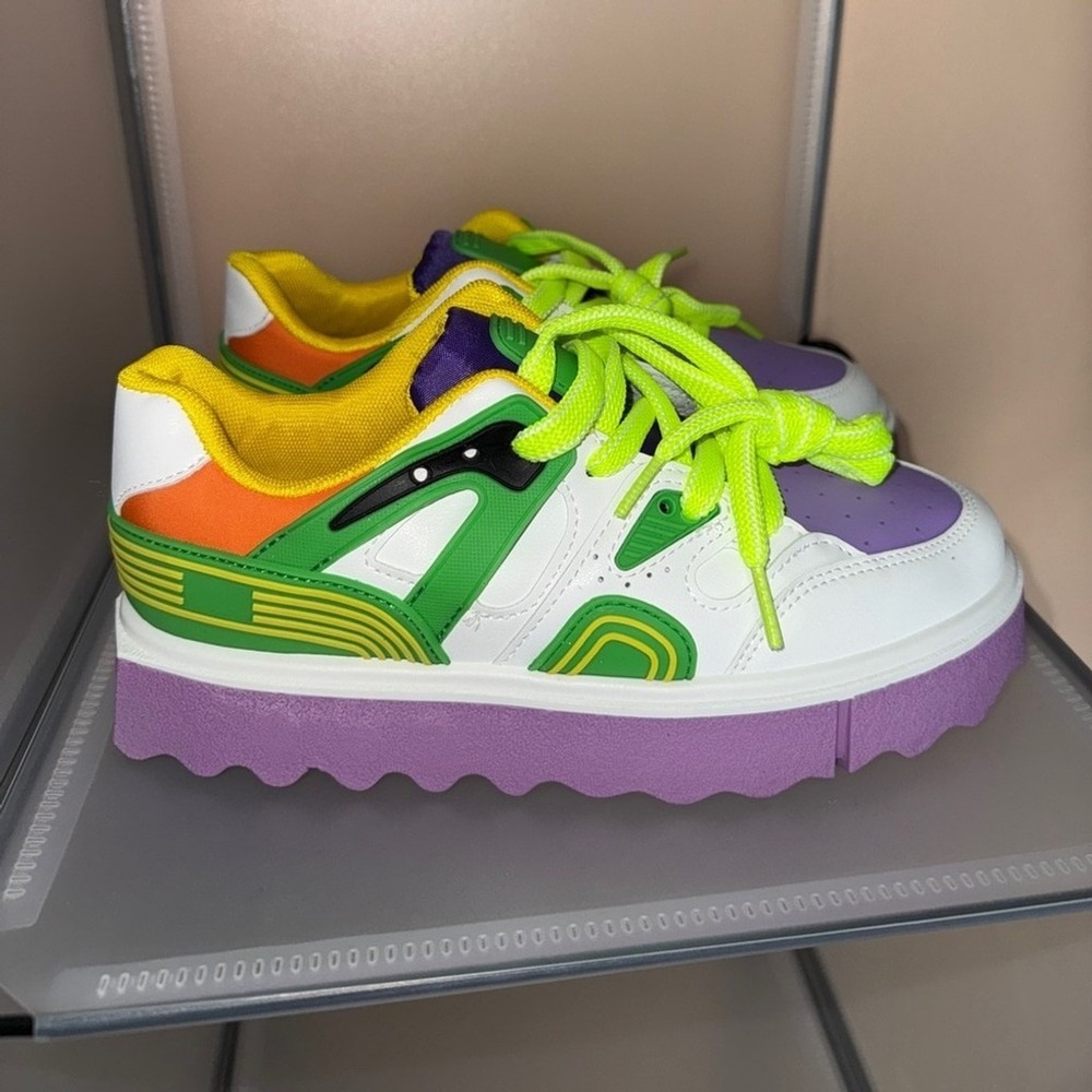 Forever Link Women's Multicolored Chunky Platform Sneakers Size 7 - Picture 4 of 8
